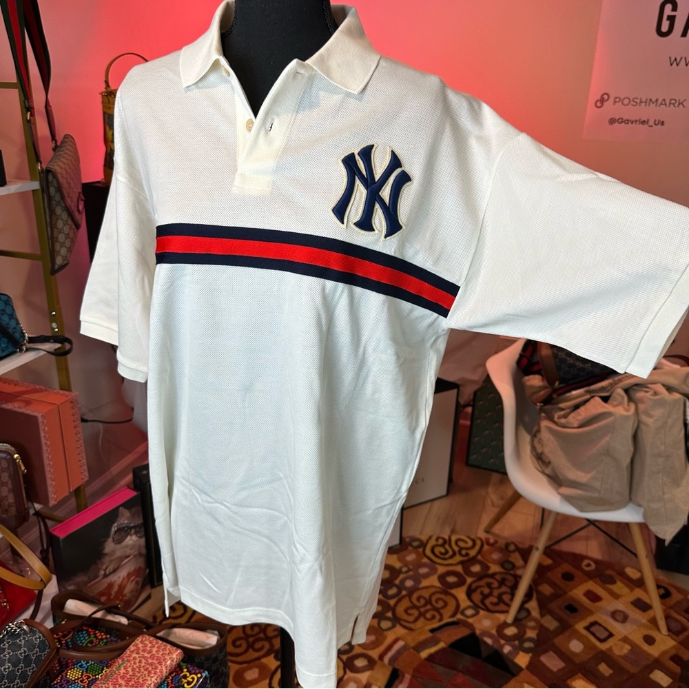 Gucci x MLB NY Yankees Short Sleeved Polo Shirt